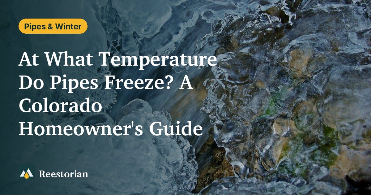 Close-up of thick ice, illustrating at what temperature pipes freeze